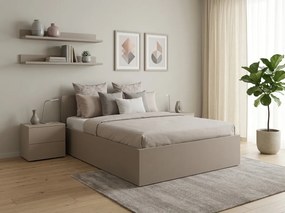 Łóżko SOFIA 140 x 200 cm, kaszmirowy beż Stelaż: Bez stelaża, Materac: Materac Deluxe 10 cm