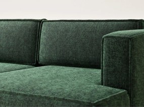 Ciemnozielony rozkładany/ze schowkiem narożnik z tkaniny szenilowej (prawostronny/z szezlongiem) Velto – Maison de Rêve