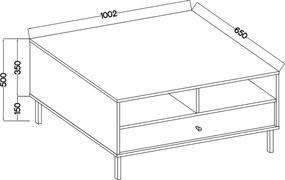 Ława TORINO 100,2 cm Stolik Kawowy do Salonu