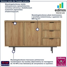 Duża komoda z półkami i szufladami hikora naturalna T3-B96