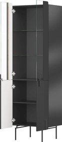 Witryna Malmi 60 cm czterodrzwiowa - czarny mat / czarne nóżki