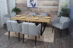 Krzesło do jadalni MCW-H93 (zestaw 6 sztuk),  tkanina/tekstylia jasnoszary