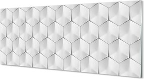 Panel szklany do Kuchni Sześciokąty w 3D