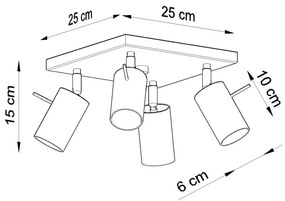 Czarna lampa sufitowa Nice Lamps Ethna 4