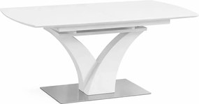 Biały rozkładany stół ze szklanym blatem P4-L14