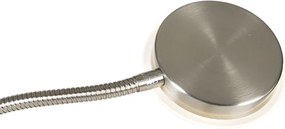 Nowoczesna lampa podłogowa stalowa z wbudowanym LED z możliwością ściemniania i ramieniem do czytania - Strela