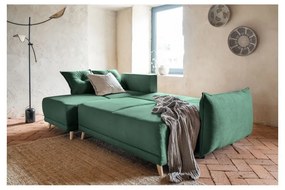Zielony sztruksowy rozkładany narożnik (strona zmienna) Lazy Lukka – Miuform