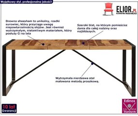 Industrialny stół z sheesham 100x200 - Veriz 6X