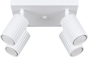 Lampa Sufitowa Minimalistyczny Karbon, Aluminium - 4 Źródło - L.25 X H.16.5 Cm - Biały