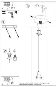 Czarna lampa wisząca z metalowym kloszem 14x14 cm Martina – Nice Lamps