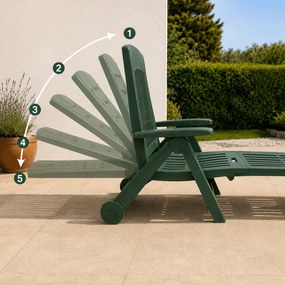 Leżak ogrodowy ZIRCONE, 72×195×101 cm, ciemnozielony I.P.A.E-Progarden