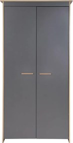 Antracytowo-naturalna szafa dziecięca w dekorze dębu 50x190x96 cm Anna – Roba