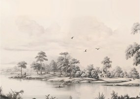 Obraz - Rysunek krajobrazu w stylu vintage (70x50 cm)