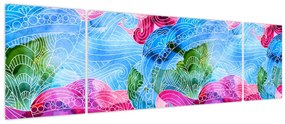 Obraz - Kolorowe fale (170x50 cm)