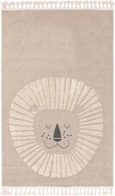 Beżowy dywan z motywem lwa do pokoju malucha MOMO