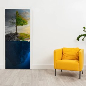 Fototapeta na drzwi - Przedstawienie dwóch stron (95x205cm)