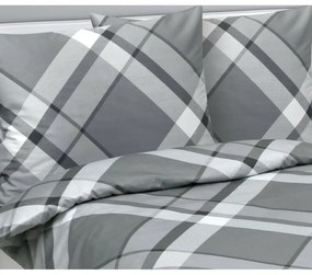 Pościel satynowa Bellatex Káro szara, 140 x 220cm, 70 x 90 cm, 140 x 220 cm, 70 x 90 cm