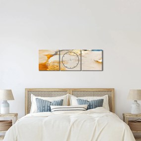 Obraz - Abstrakcja (z zegarem) (90x30 cm)