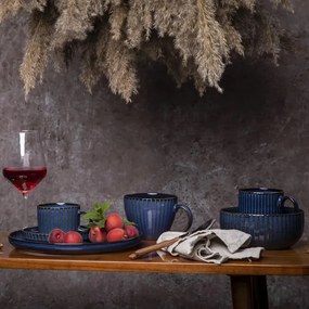 Altom Kubek porcelanowy duży Reactive Stripes niebieski, 450 ml