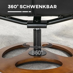 HOMCOM Fotel Masujący z Podnóżkiem Czarny Relaks i Komfort 77x89x110cm | Aosom PL