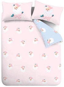 Różowa pościel dwuosobowa 230x220 cm Vintage Christmas Santa – Catherine Lansfield