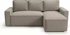 Rozkładana narożna sofa SMART BOUCLE 232x143 cm, szarobeżowa, uniwersalna