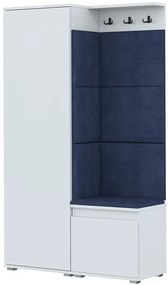 Nowoczesna garderoba do przedpokoju biały + granat K9-B98