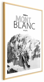 Plakat Mont Blanc 21x30 cm z ramą złotą z marginesem ARTGEIST B