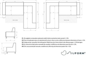 Granatowy rozkładany narożnik Miuform Dazzling Daisy L, lewostronny