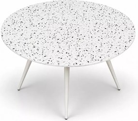 Okrągły biały stół lastryko Blanco 120 cm na stalowych białych nogach do kuchni