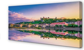 Fotoobraz na płótnie Zachód Słońca nad Rzeką w Niemczech