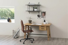Brązowe krzesło biurowe z ekoskóry Winslow