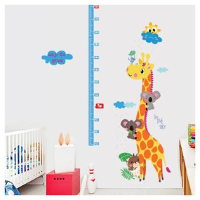 Naklejka dziecięca do mierzenia wzrostu na drzwi/na ścianę 60x120 cm Giraffe &amp; Koalas – Ambiance