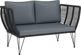 Outsunny Sofa Ogrodowa z Poduszkami 2-osobowa Rattanowa Meble Balkonowe 123 x 67 x 72 cm Jasnoszara | Aosom PL