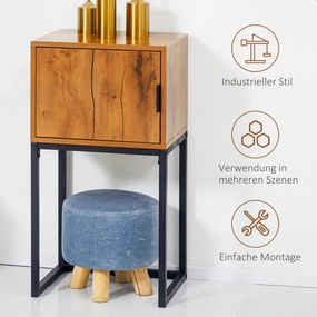 HOMCOM Stolik konsolowy w stylu industrialnym, Stolik pomocniczy, Kredens, 1 szafka, Brąz + Czarny