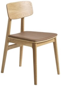 Koniakowo-naturalne krzesło z imitacji skóry Livo – Unique Furniture
