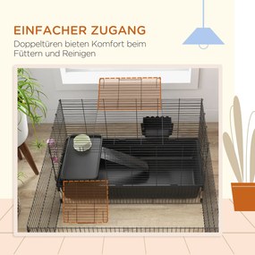 PawHut Klatka dla małych zwierząt z miską na jedzenie