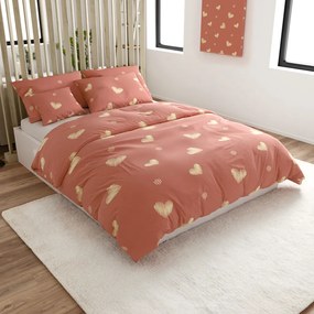 PrzytulneMieszkanie.pl PrzytulneMieszkanie.pl Pościel z mikrofibry ORANGE HEART, różowa Rozmiar pościeli: 70 x 90 cm | 140 x 200 cm