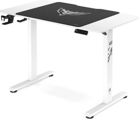 Biurko gamingowe z regulacją wysokości Diablo X-Tensio 110 cm, kolor biały