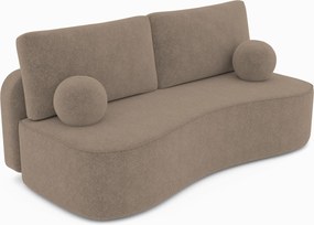 Masseno Sofa ROTONDO z funkcją spania i pojemnikiem na pościel, Rozkładana sofa - Beżowy, ANTHOLOGY 4
