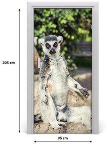 Naklejka samoprzylepna na drzwi Lemur