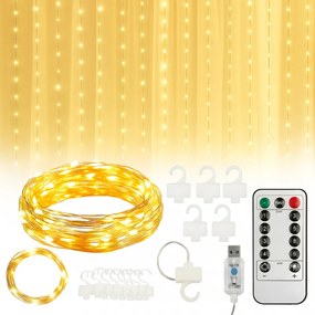 Kurtyna świetlna LED STAR RAIN 3x3 m, ciepła biel