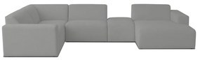 Szary narożnik z materiału bouclé (w kształcie litery U) Roxy – Scandic