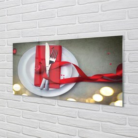 Panel szklany do Kuchni Kolacja przy Świecach w Kształcie Serca