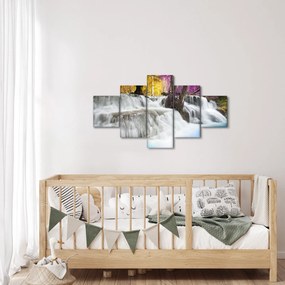 Obraz wodospadu Erawan w lesie (125x70 cm)