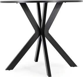 Stół Okrągły LAUREN 90 cm Czarny Loft Nowoczesny