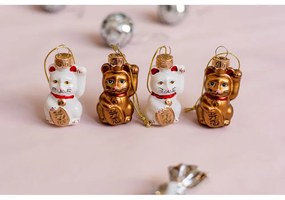 Szklane bombki choinkowe zestaw 4 szt. Lucky Cat – Sass &amp; Belle