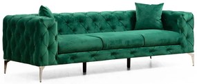 Ciemnozielona aksamitna sofa 237 cm Como – Artie