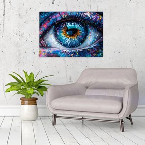 Obraz na szkle - Malowanie oczu (70x50 cm)