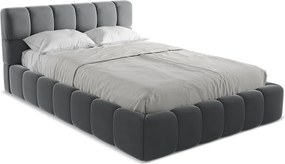 Łóżko 160 x 228 - z weluru - stalowy - NALU